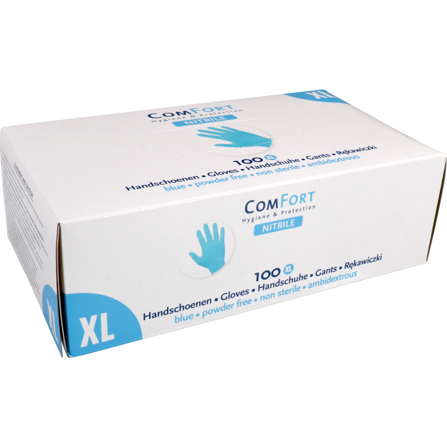 ComFort Handschoen, Nitril, ongepoederd, XL, 4gr, blauw