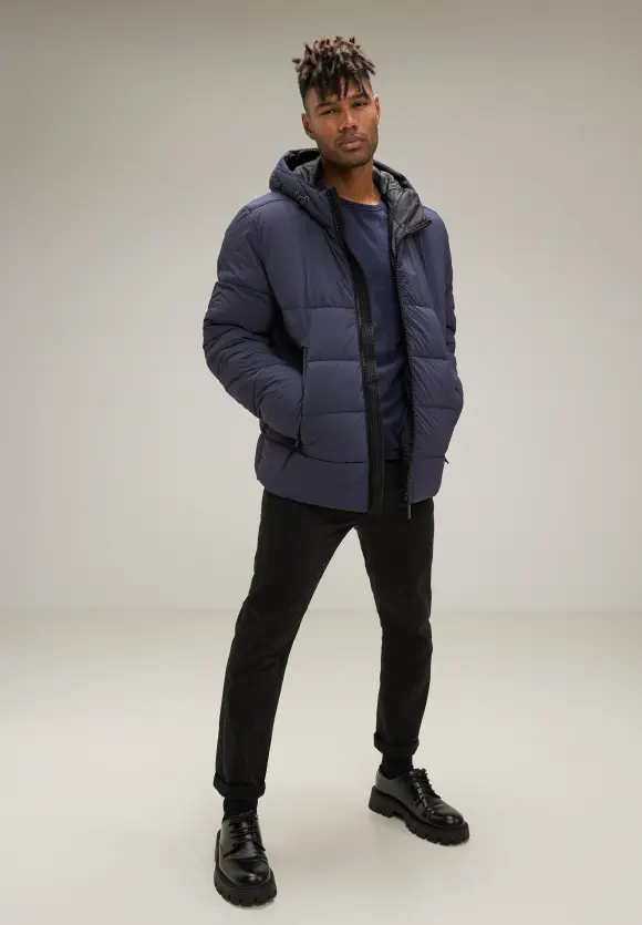 Sportive Puffer Winterjacke - deep night blue