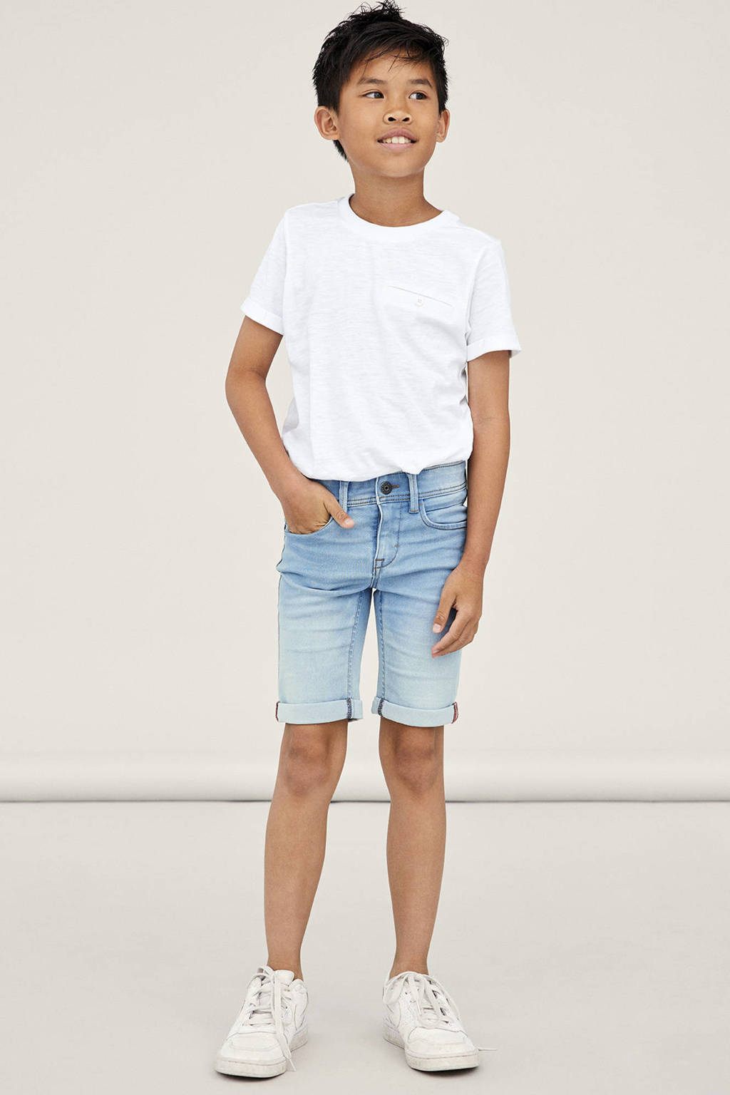 NAME IT slim fit jeans bermuda NKMSOFUS light denim