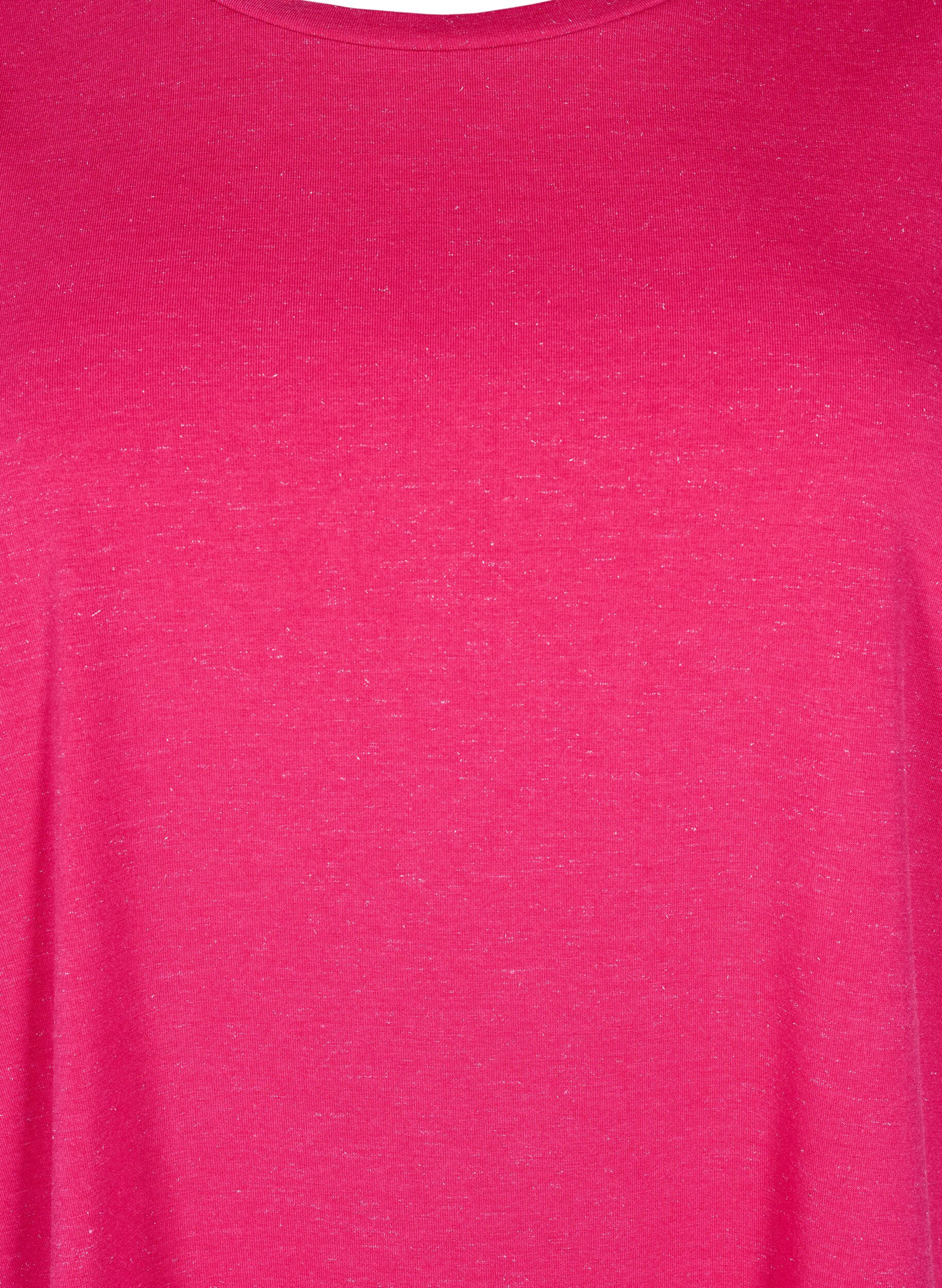 T-shirt med glitter og korte pufærmer