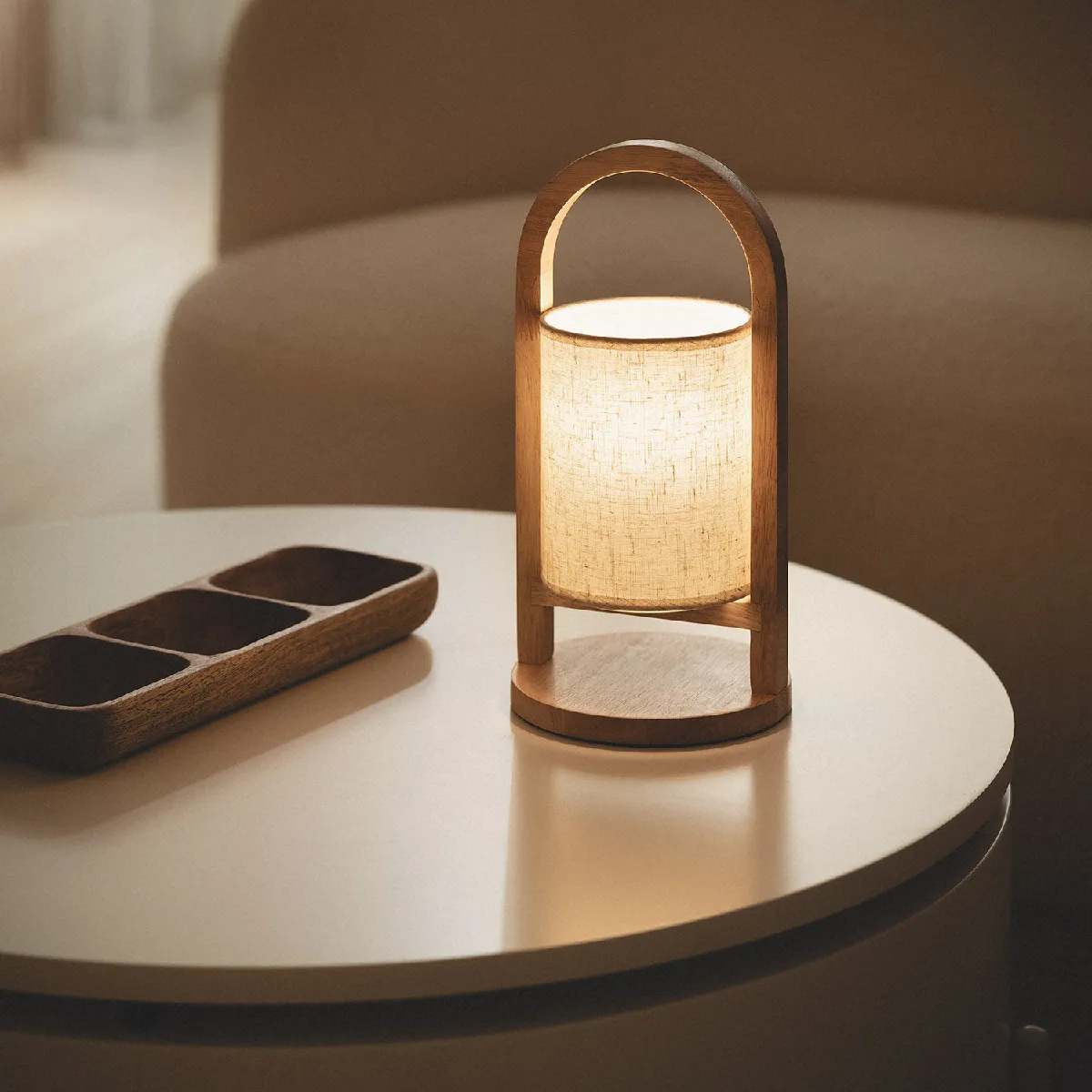 Ledkia Lampe à Poser Bois Fragosa Naturel
