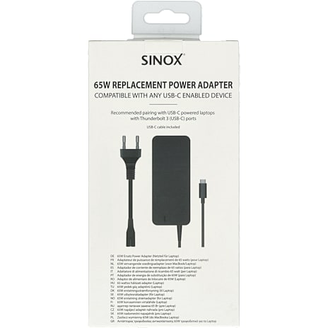 Sinox USB-C PC strømforsyning 65 Watt