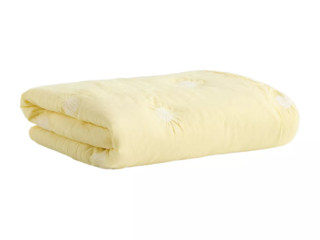 Jeté de lit Leante Jaune Pâle Coton 100 x 160