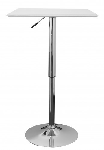 Stehtisch - weiß-chromfarben - Kunstleder - 104 cm hoch