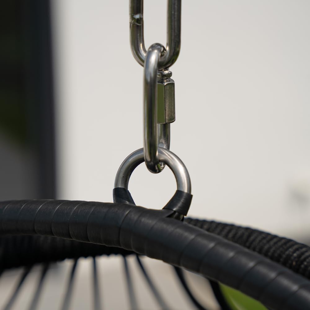 Home Deluxe Hängesessel LOMA – Faltbar, 2 Sitzer in Schwarz| Hängekorb, Hängestuhl, Gartenmöbel, Gartenschaukel