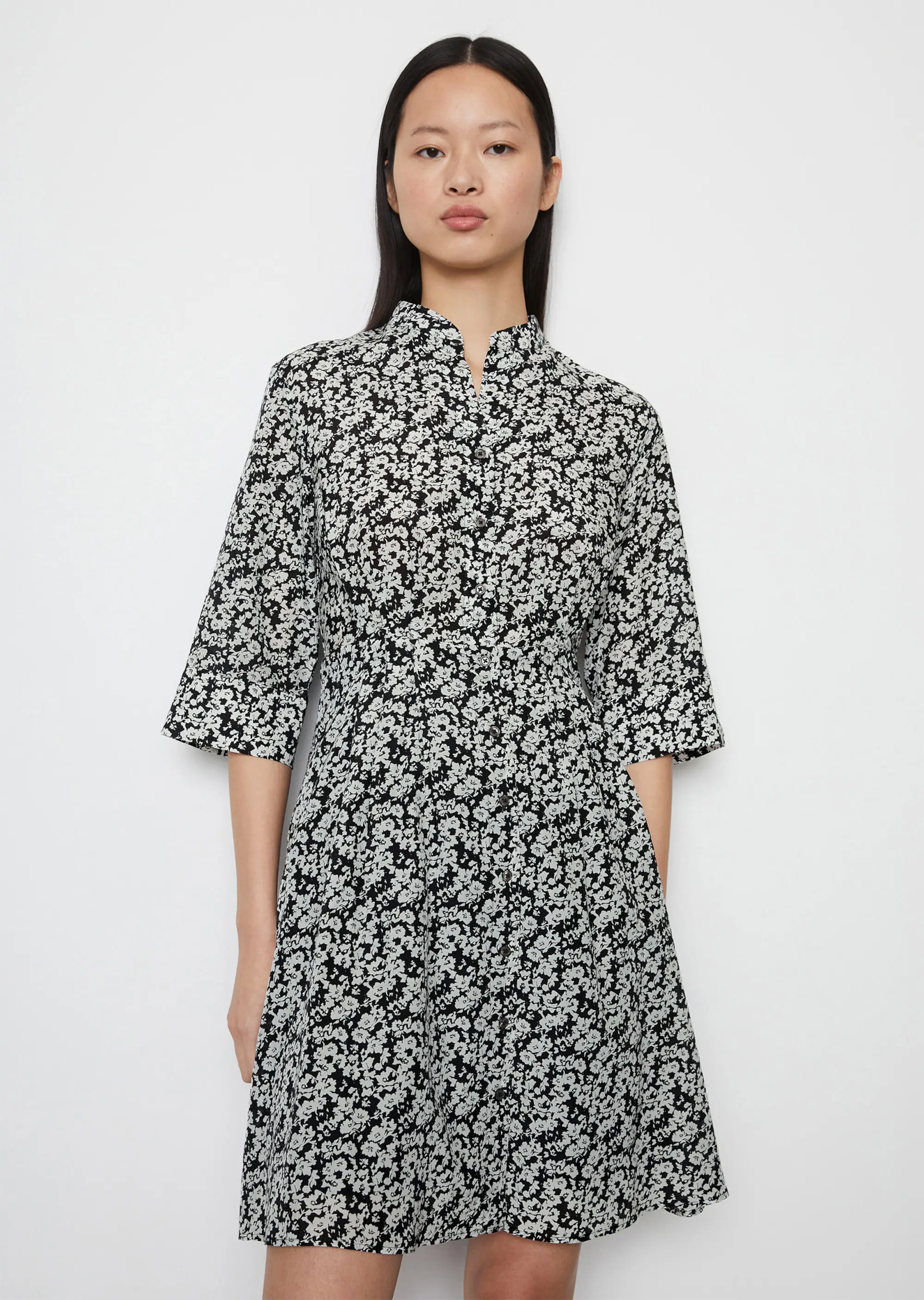 Blusenkleid mit Silky Touch aus softem Organic Cotton-Viskose-Mix