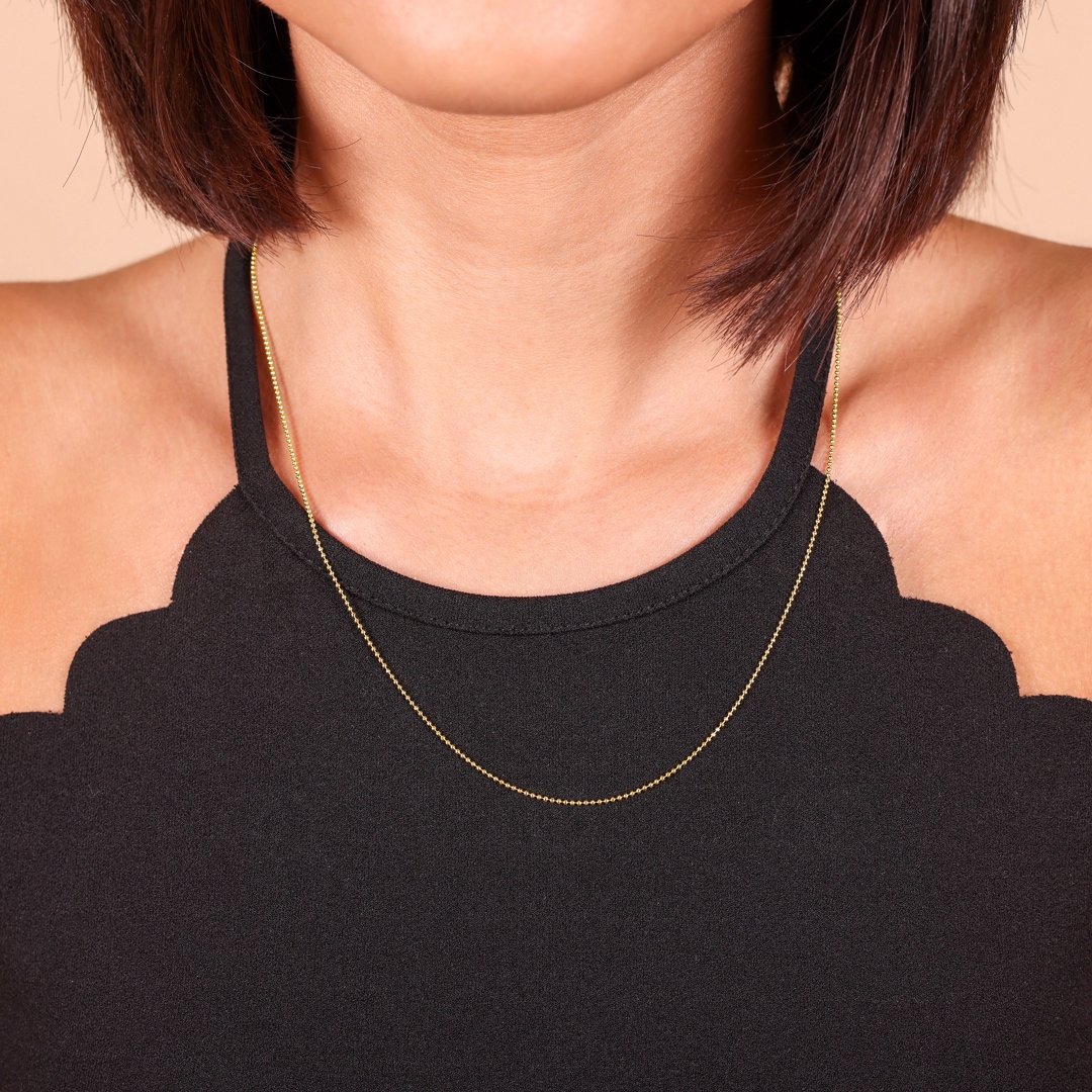 1.0mm Kugelkette 750/18 K Gelbgold