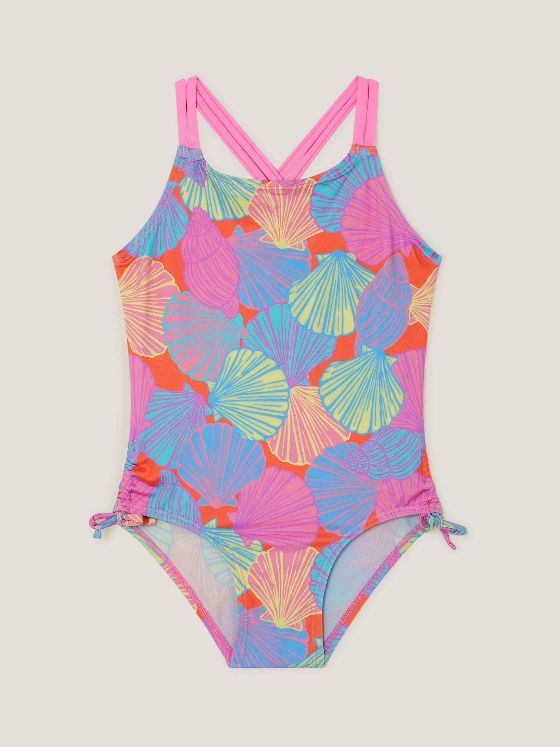Monsoon Shell Print Ruched Swimsuit