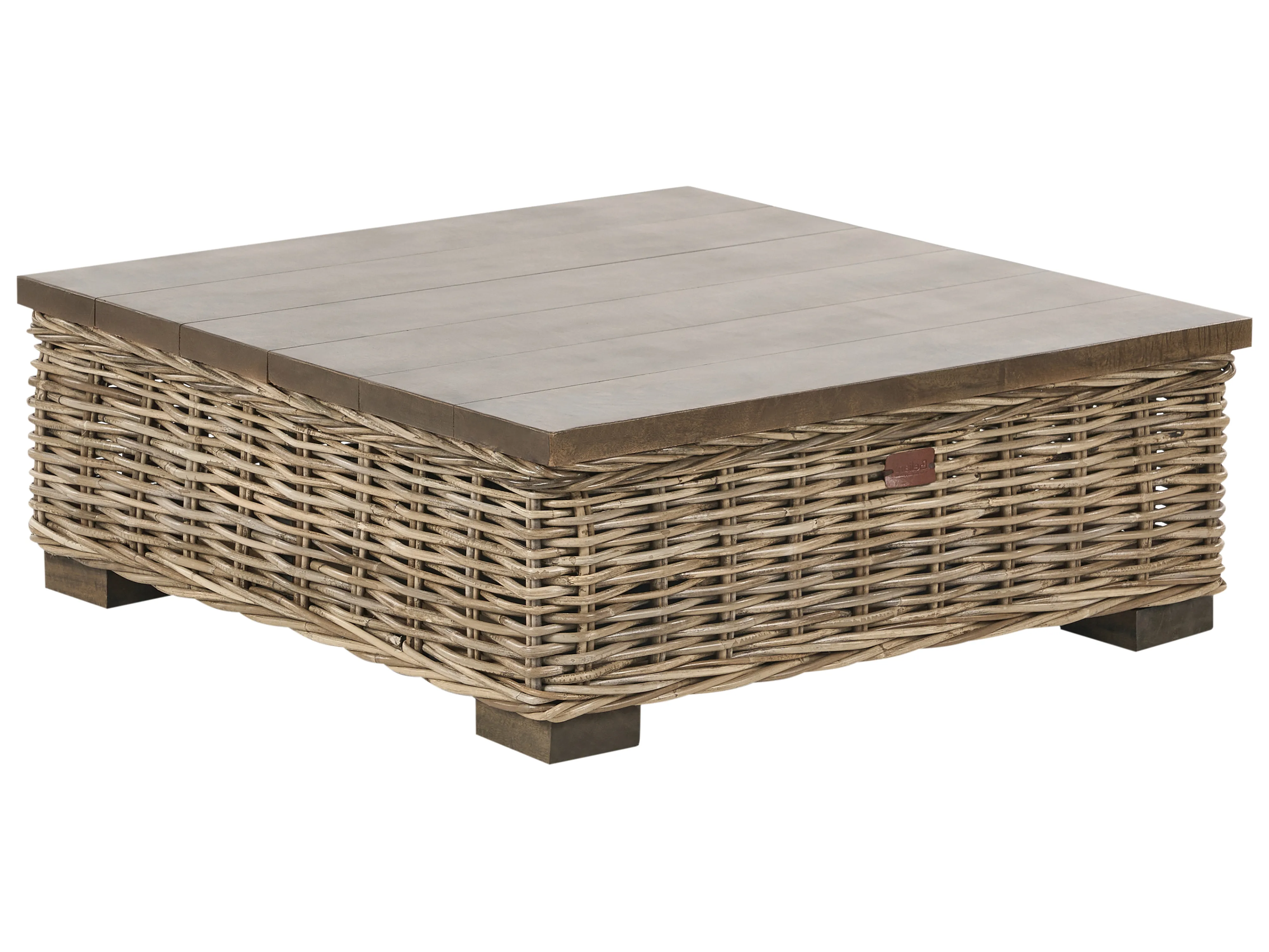 Loungeset met tafel 4-zits VARALLO linkszijdig modulair Rotan Grijs