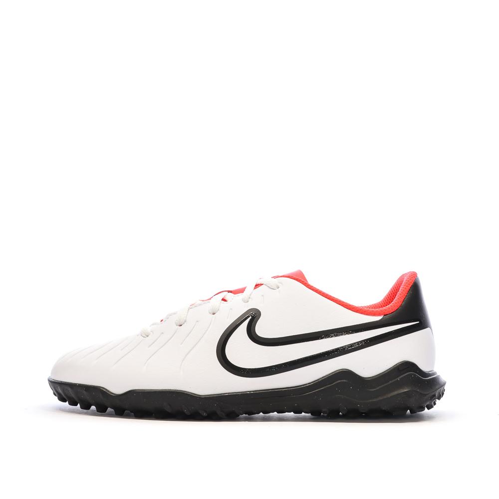 Nike Chaussures de Foot Blanc/Rouge Junior Nike Legend 10 Club TF