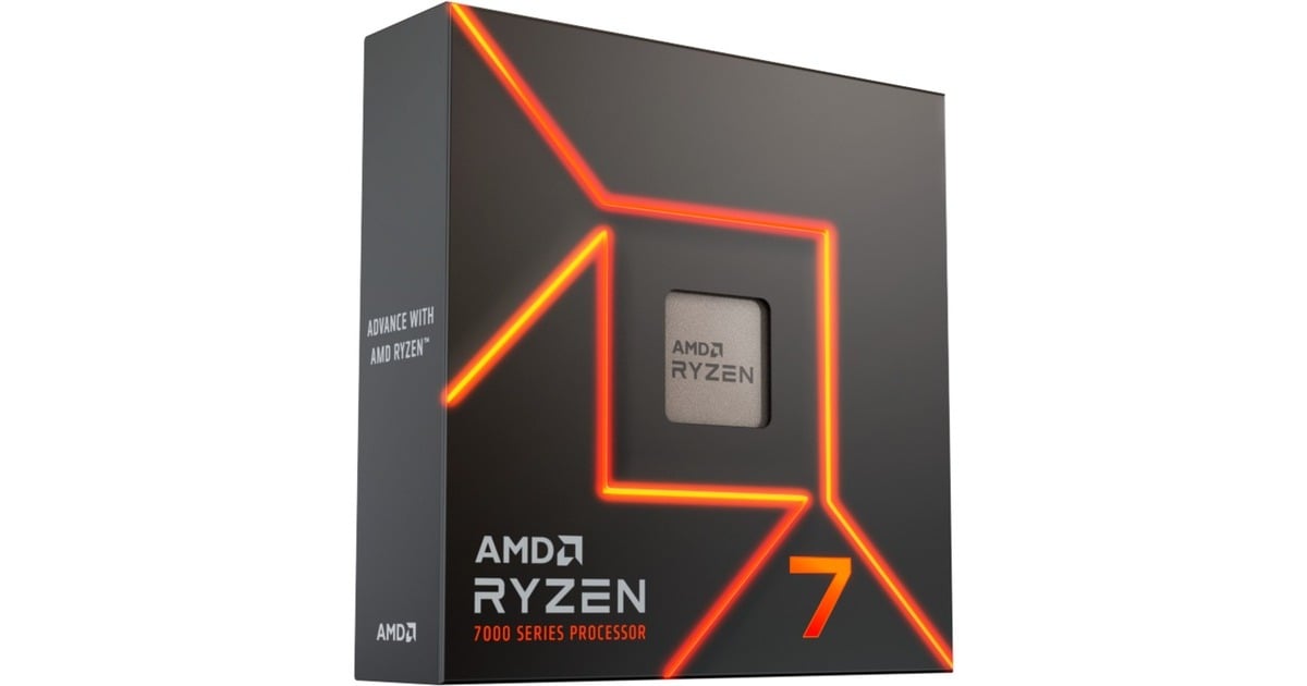 AMDRyzen 7 7700X, 4,5 GHz (5,4 GHz Turbo Boost) socket AM5 processor  (Unlocked, Boxed)