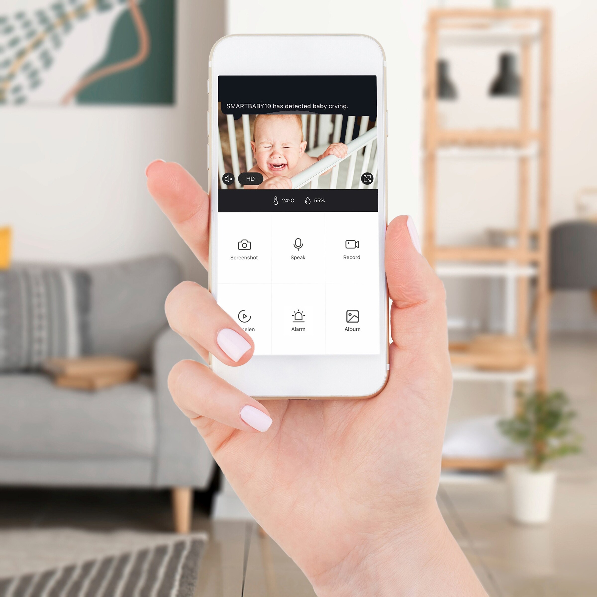 Alecto WLAN-Babyphone mit Kamera Smartbaby 5 weiß