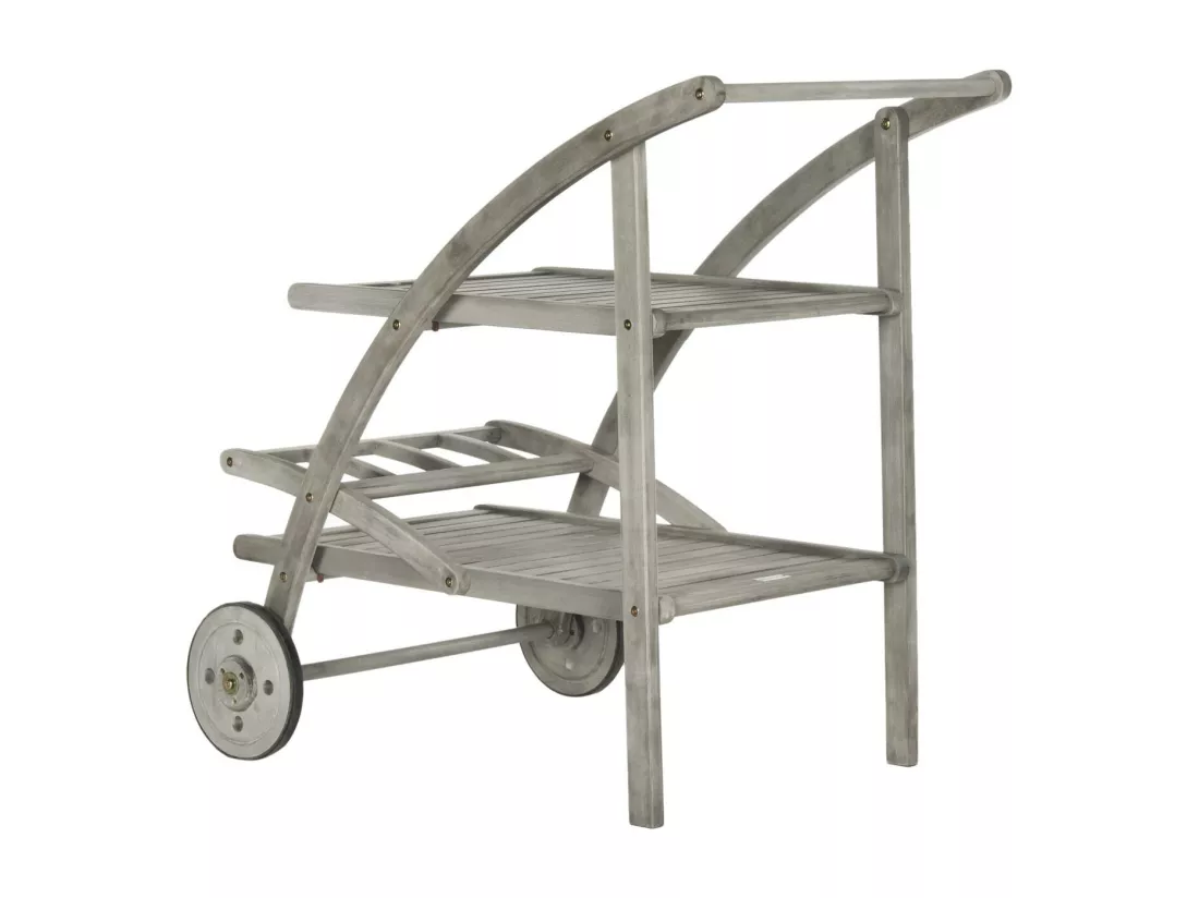 Chariot à thé pour l'extérieur Gris lavé et beige 87 X 64 X 87.12 cm - Bettyjane