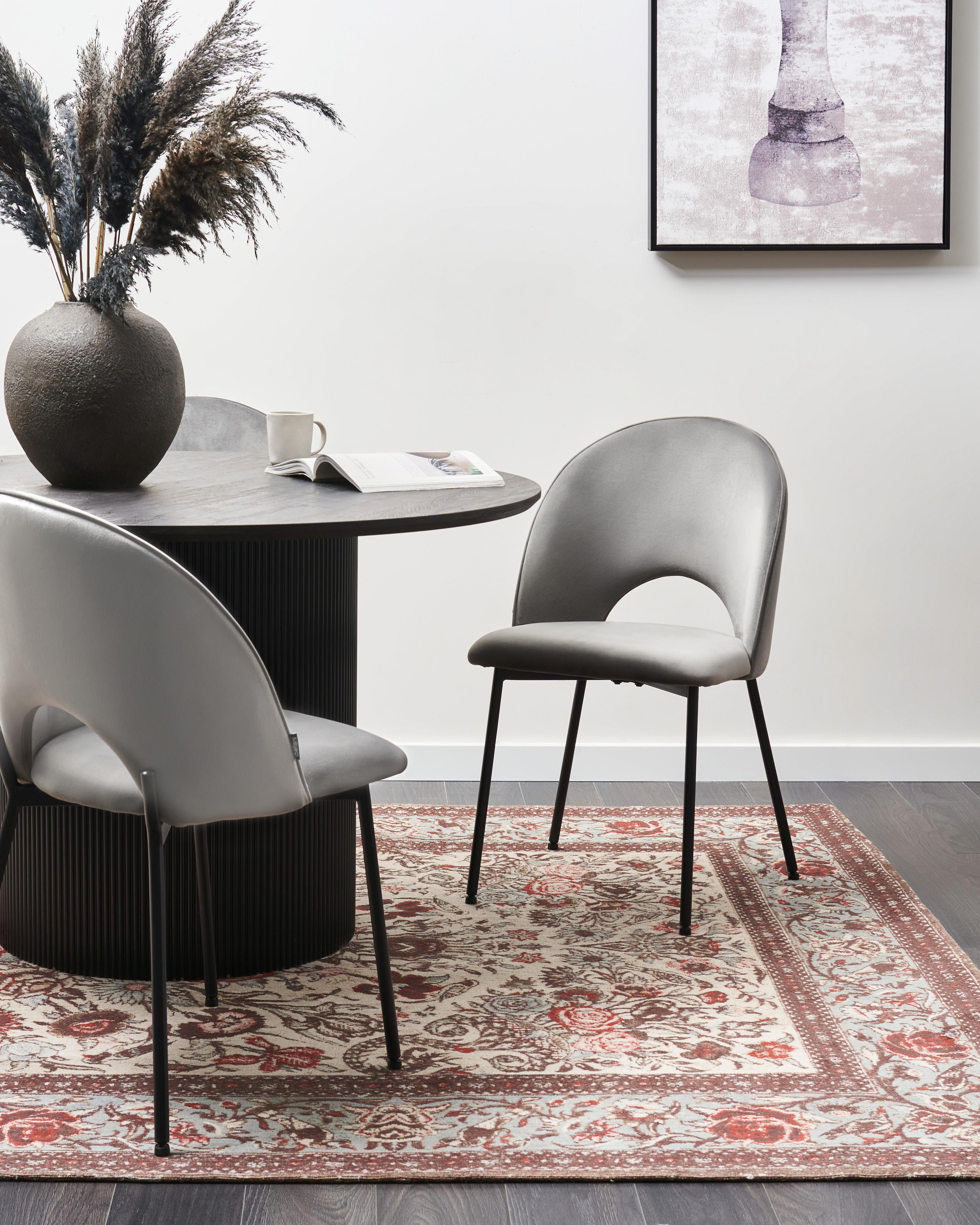 Set van 2 eetkamerstoelen COVELO Fluweel Grijs