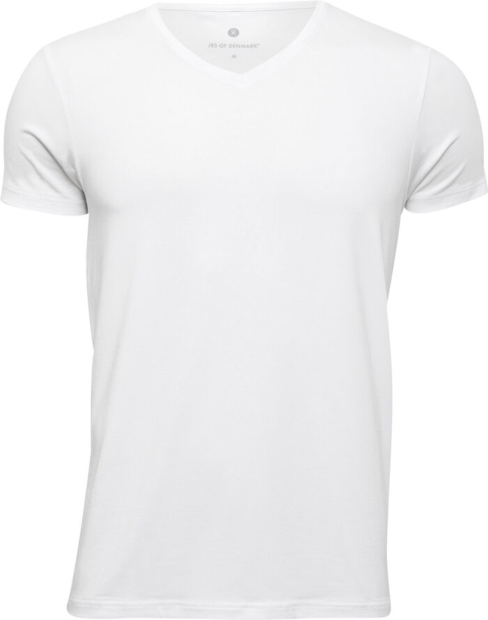 JBS of Denmark T-shirt med v-hals i bambus Hvid