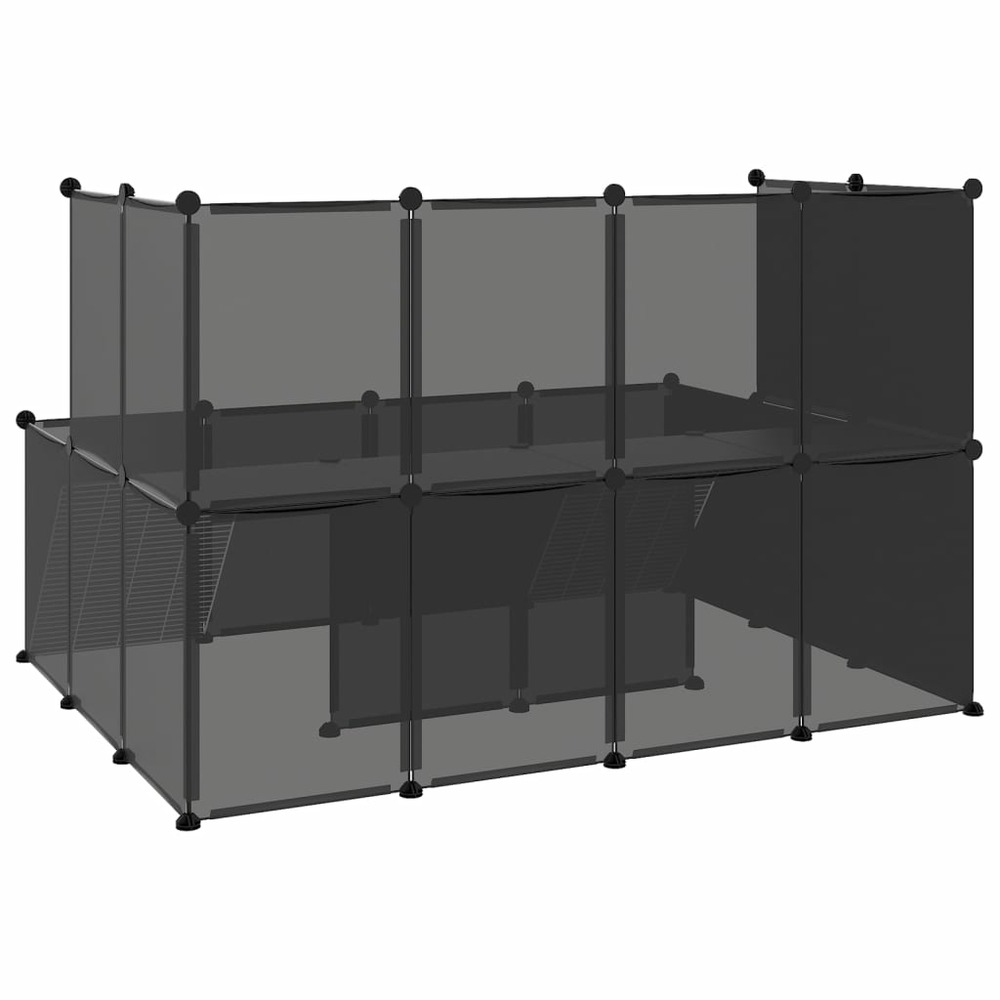 Cage pour petits animaux noir 143x107x93 cm pp et acier