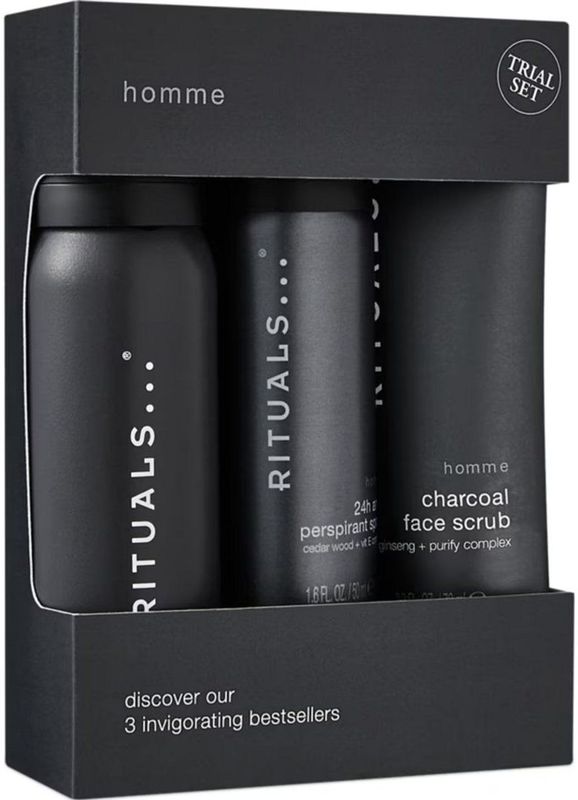 RITUALS - The Ritual Of Homme - Lichaamsverzorgingsset - 50 ml Doucheschuim - 50 ml Anti transpirant - 70 ml Reinigingspeeling