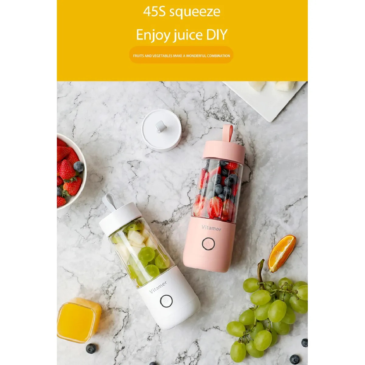 Universal Bouteille à jus portable - Rose