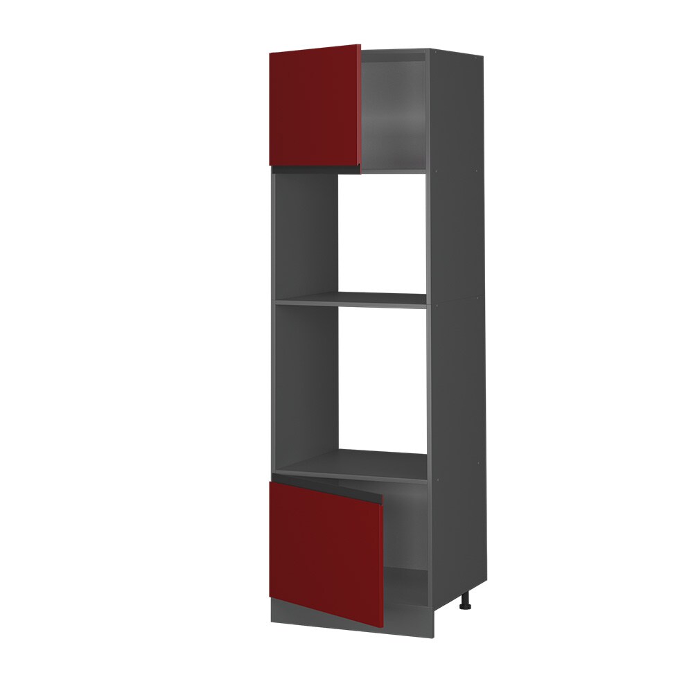 Vicco Mikrowellenschrank Küchenschrank Küchenmöbel R-Line J-Shape Anthrazit Rot 60 cm modern