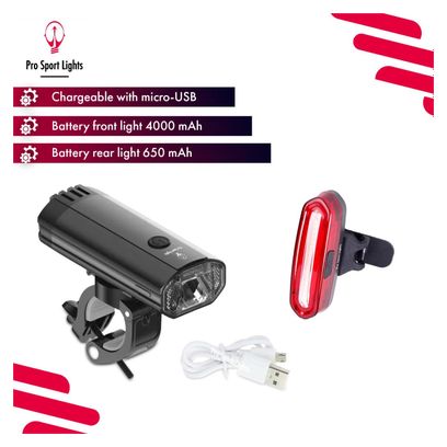 1200 Lumen et 120 Lumen Pro Sport Lights Kit de lumières LED pour vélo
