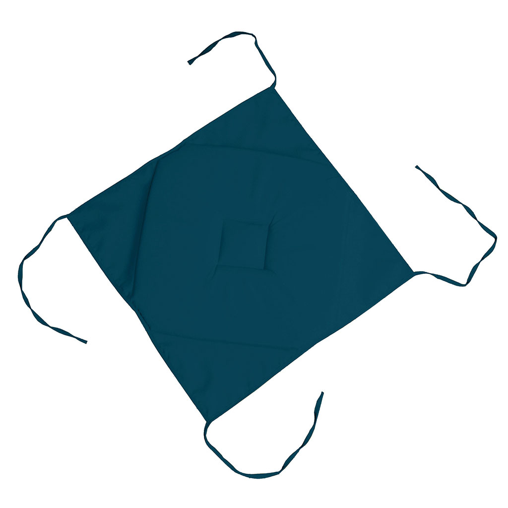 Galette de chaise NELSON bleu canard 40x40cm