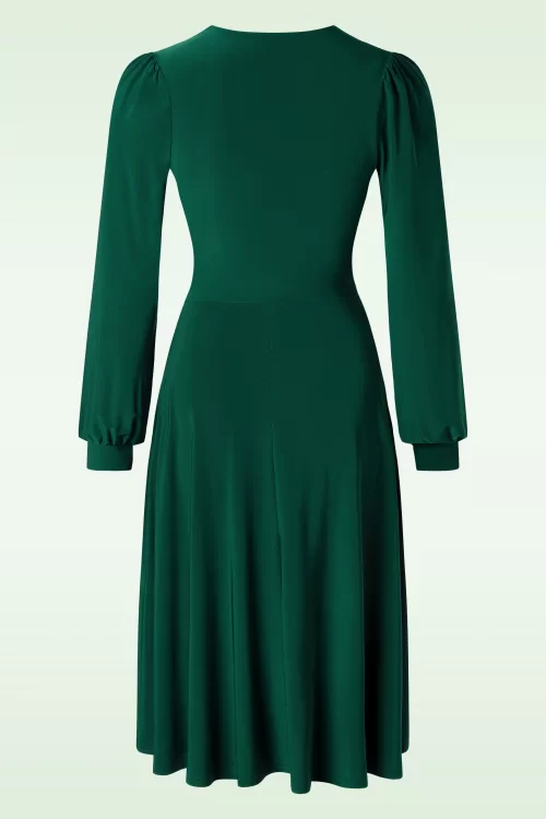 Vintage Chic for Topvintage Chanti Slinky swing jurk in donkergroen