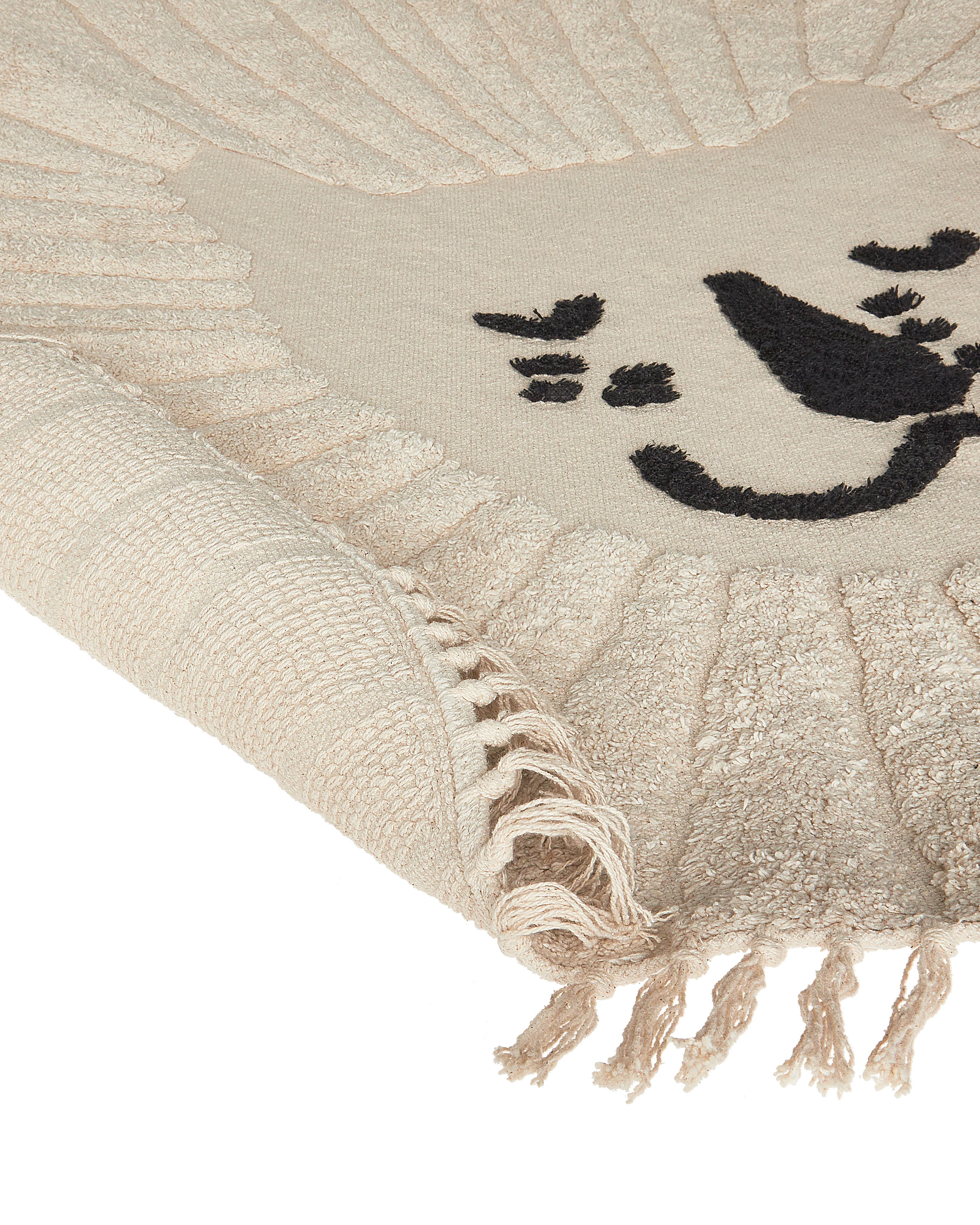 Kindervloerkleed BADHANI Beige ø 140 cm Katoen