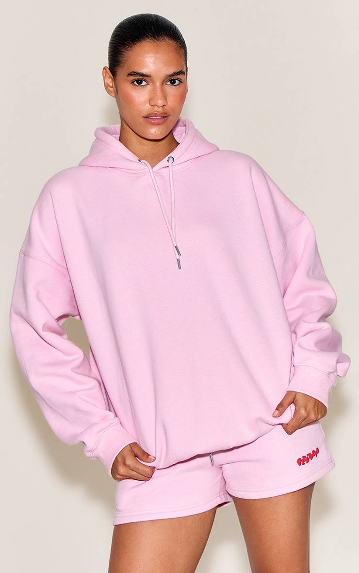 Rose Sweat À Casynthétiqueche Oversize Plt Studio Avec Impression Bouffante