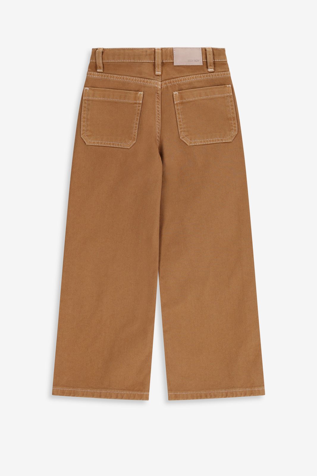 Lichtbruine denim wide leg jeans