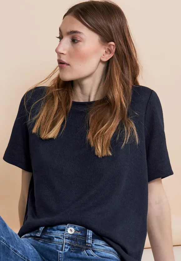 Shirt im Strick Look - deep blue