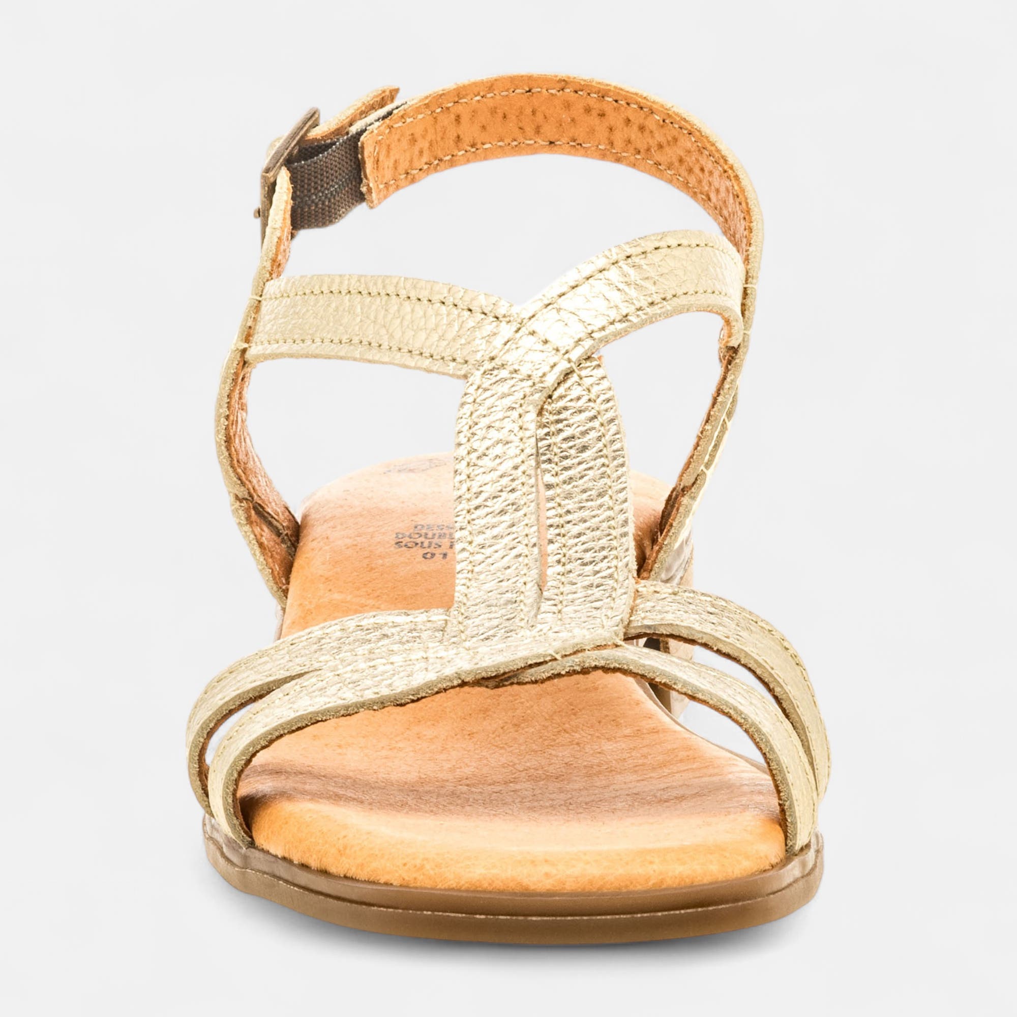 Nu-pieds Femme en cuir or