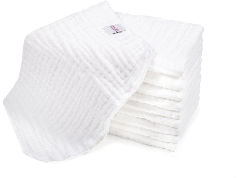 MAKIAN Mulltuch 10-er Pack 35 x 50 cm, Weiss Mullwindeln