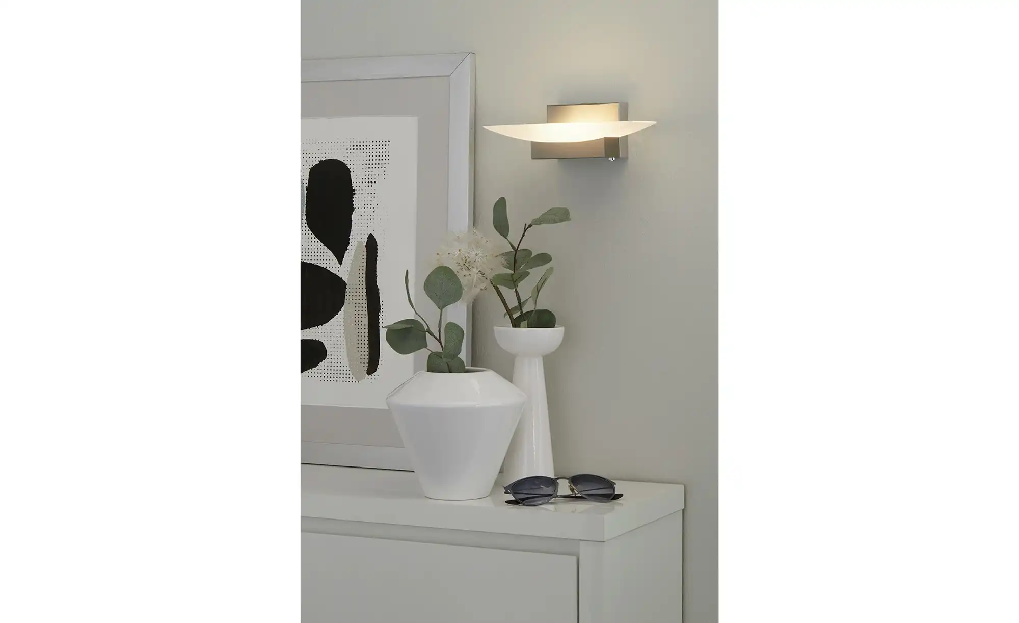 Fischer-Honsel LED-Wandleuchte, Nickel-matt mit Taster