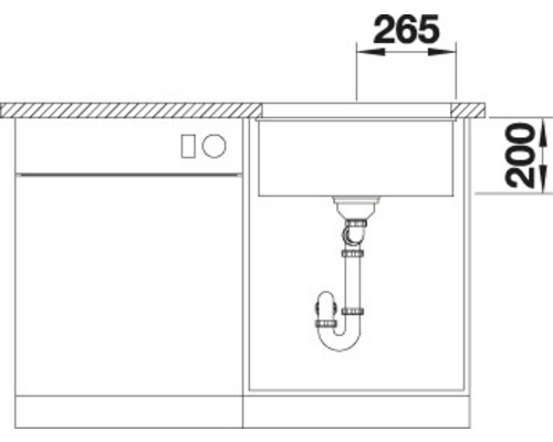Blanco ETAGON 500-U spoelbak, 530 x 460 mm, antraciet, 522227