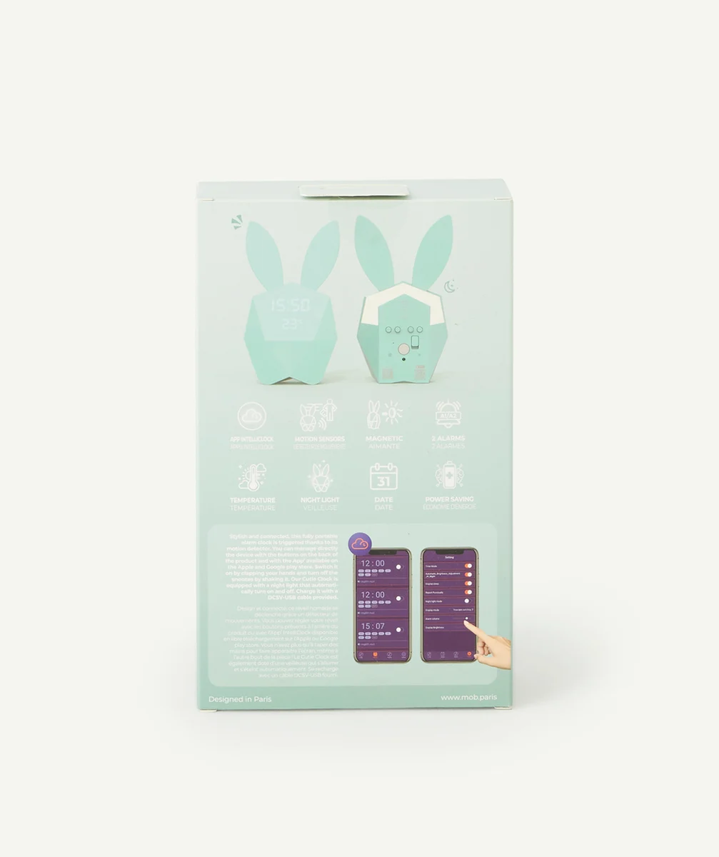 MOBRÉVEIL CONNECTÉ LAPIN TURQUOISE CUTIE CLOCK