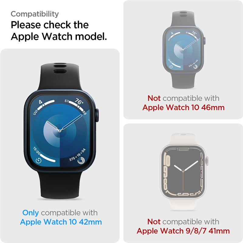 Apple Watch Series 11 / Series 10 (42 mm) EliteShield EZ Fit EPU Folie Case Friendly   Montagerahmen (AFL08580)