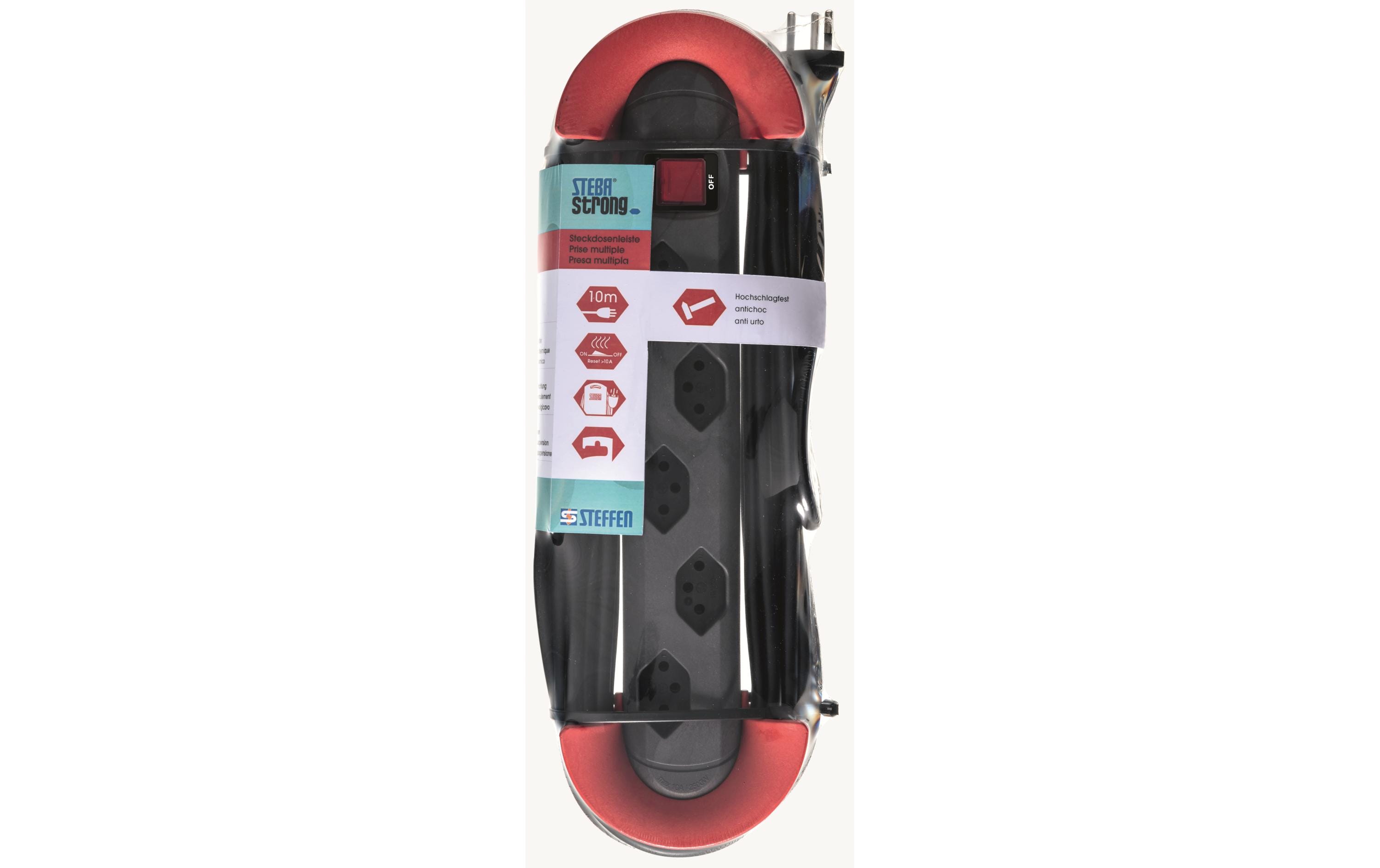 Steckdosenleiste STEBA STRONG 5x T13Die hochschlagfeste Steckdosenleiste mit Gummi-Kabel