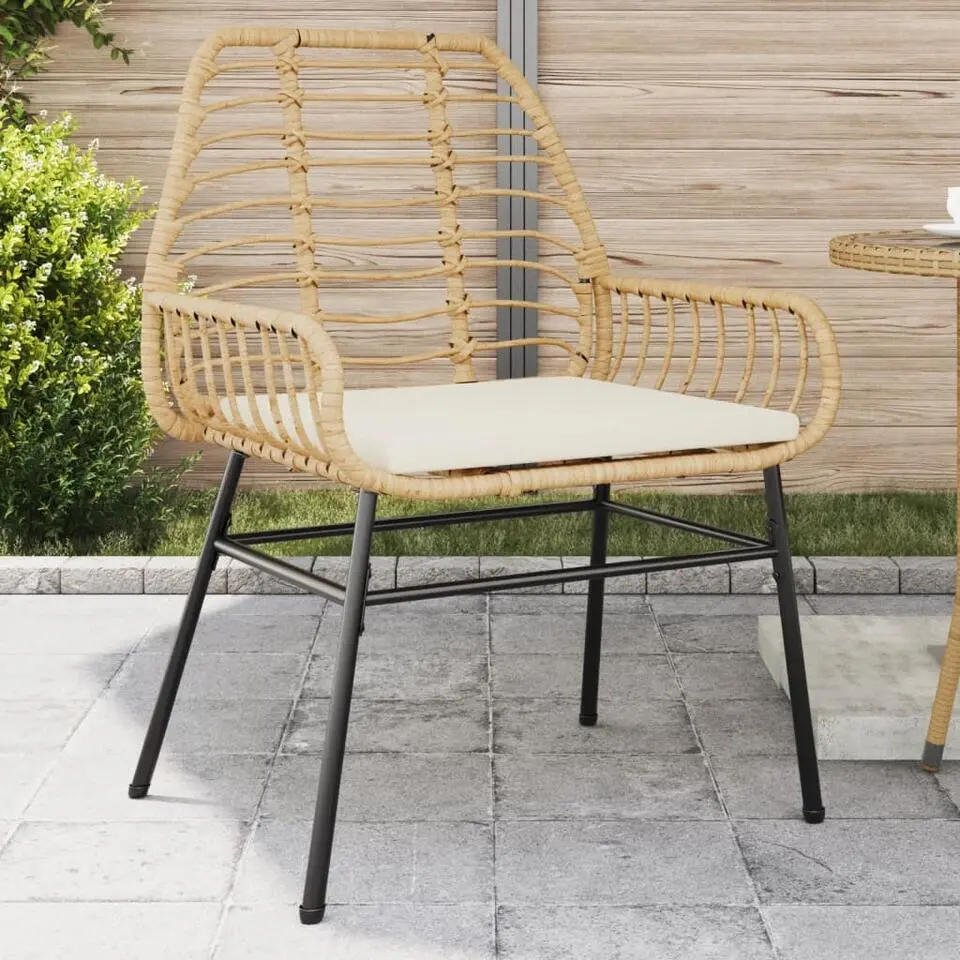 vidaXL - Tuinstoelen - Kussens - Bruin - Poly rattan - 2 stuks