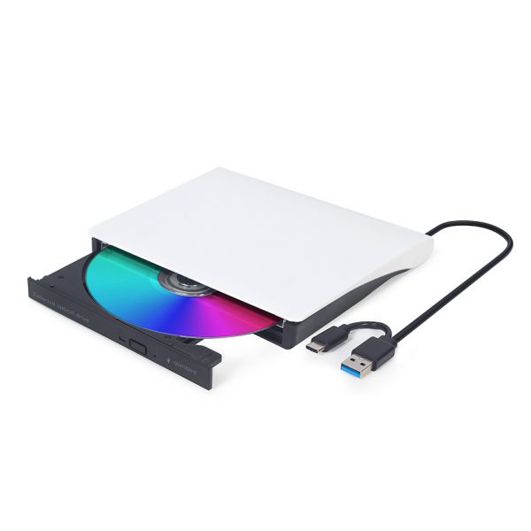 Gembird Drive Óptica Externa USB Gembird DVD-USB-03-BW CD/DVD 24x/8x Branca