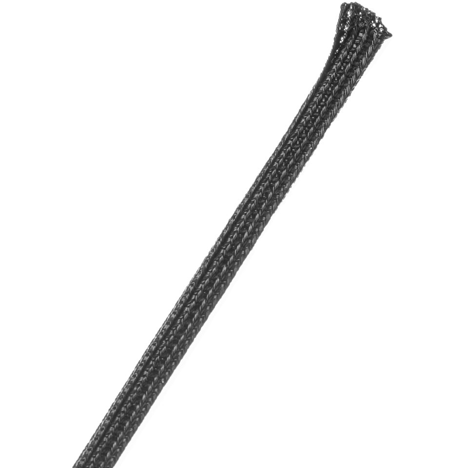 Techflex F6N0.13BK Flexo F6 gevlochten kabelsleeve ⌀3.2 mm, 7.5 meter