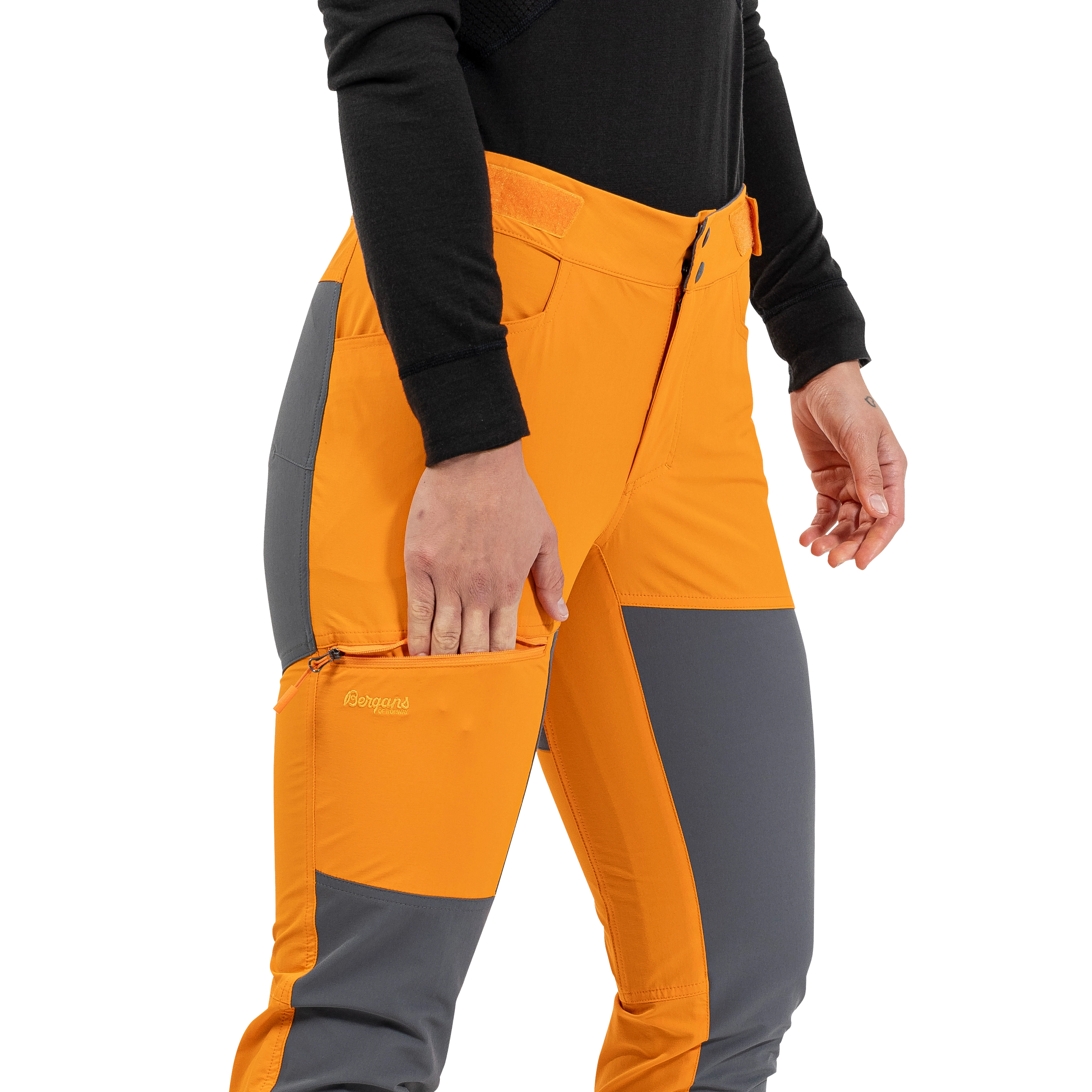 Cecilie Mountain Softshell Pants Cloudberry Yellow / Solid Dark Grey