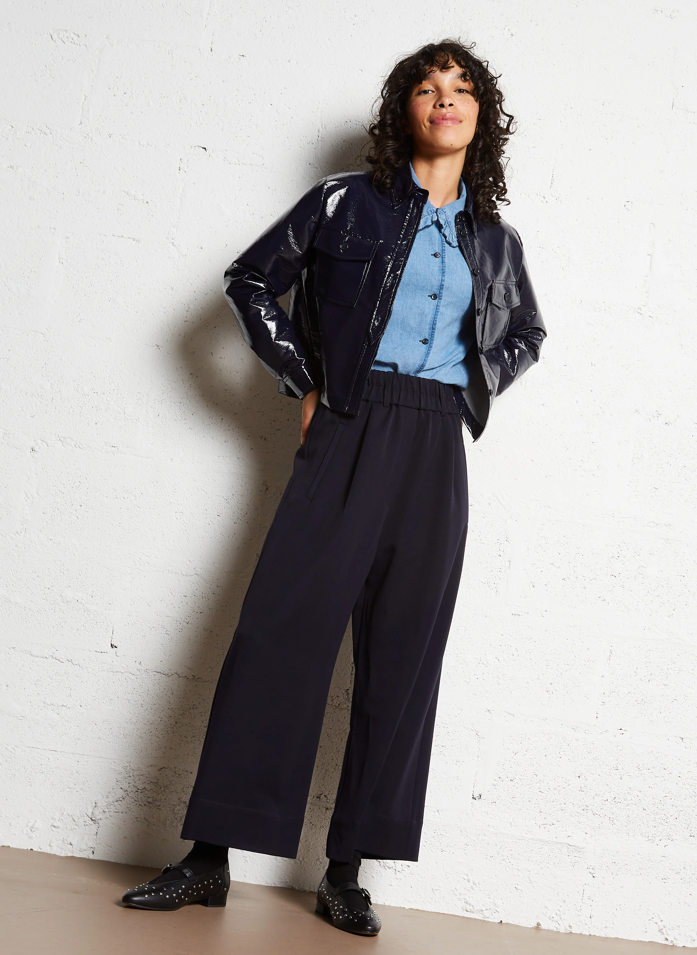 YUMI - Pantalon large | Bleu