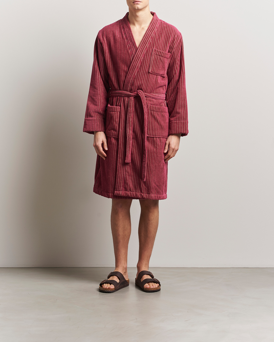 OAS Striped Velour Robe Botanico