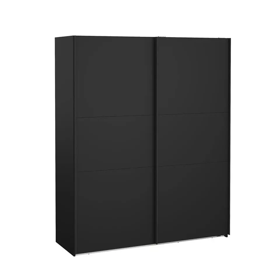Hioshop Como schuifdeurkast 2 deuren 180x220cm mat zwart