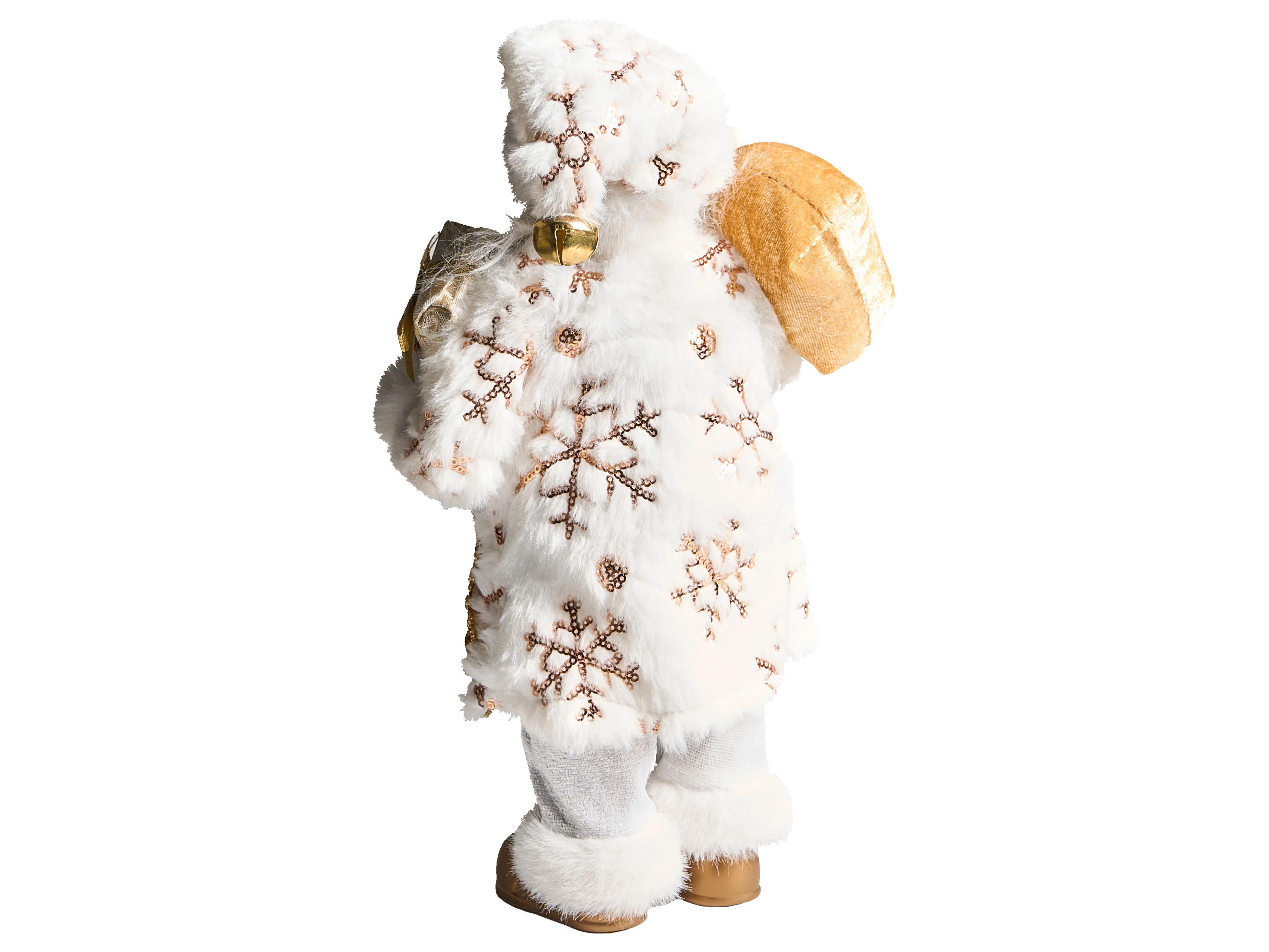 Kerstdecoratie STRAUMSFJORDEN Kerstman 40 cm Wit/goud