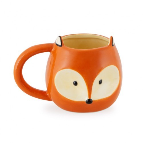 Caneca com rosto de raposa marrom