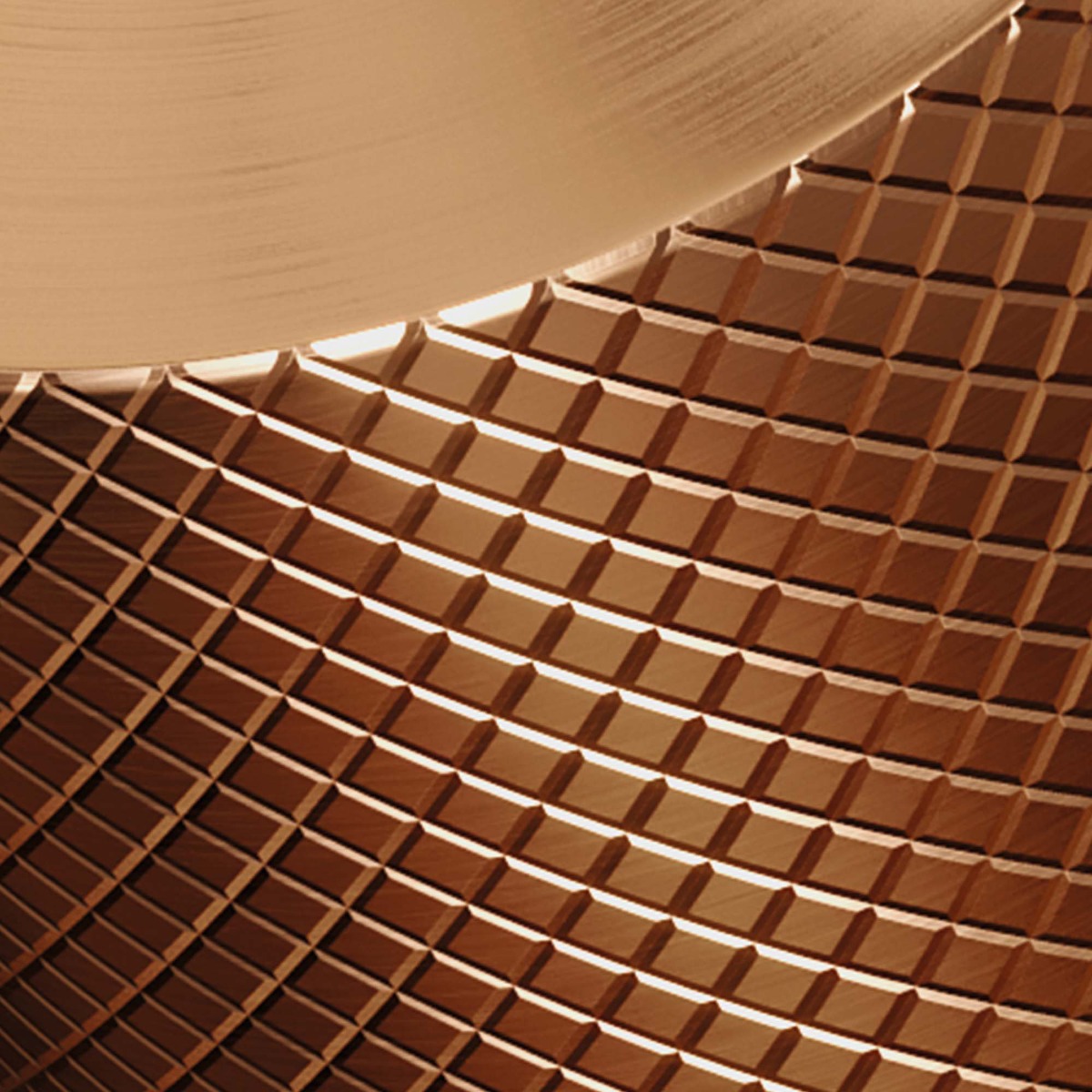 Brauer Copper Carving verhoogde wastafelkraan met lange, ronde handgreep en ColdStart geborsteld koper PVD