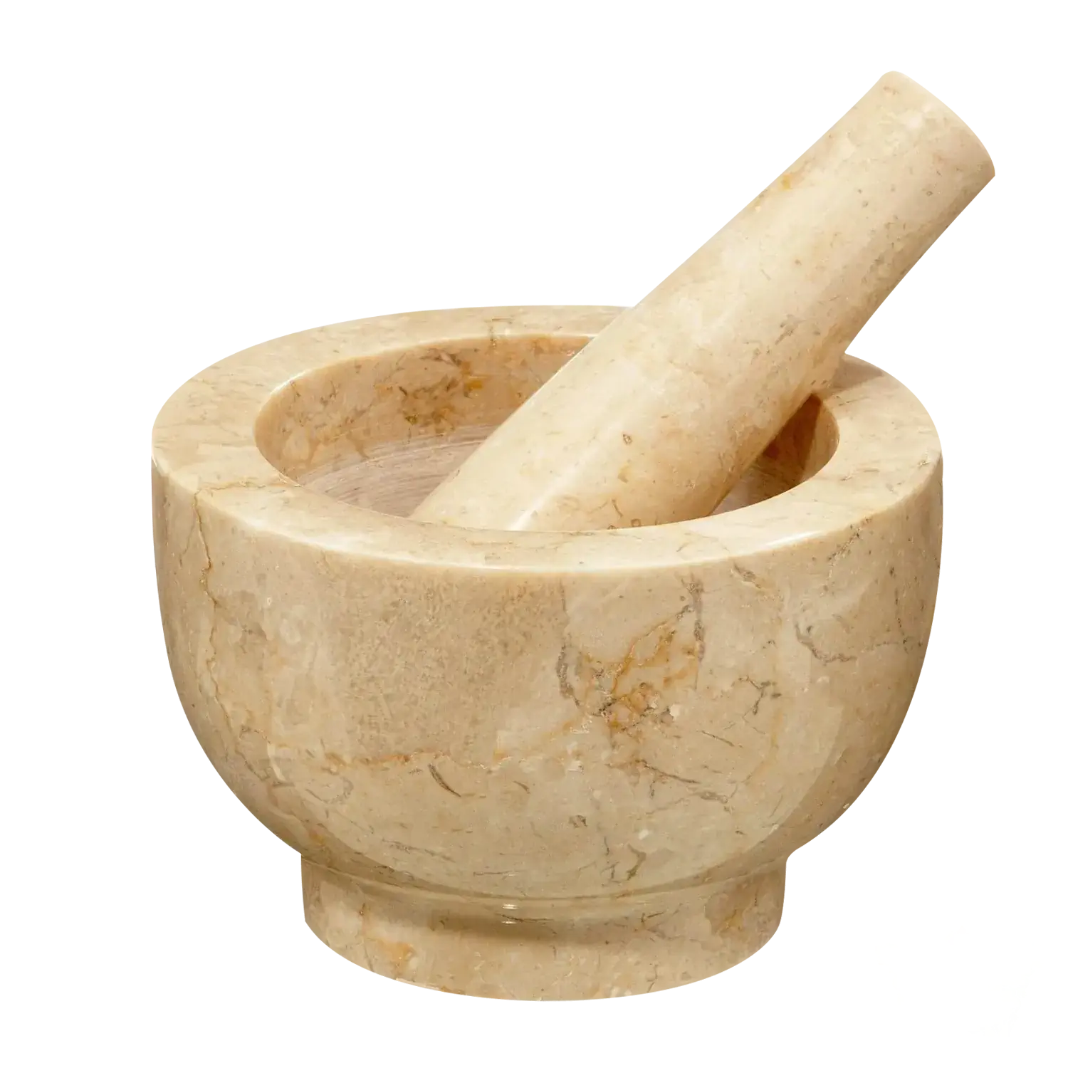 Cilio Mörser Jupiter mit Stößel, Marmor champagner