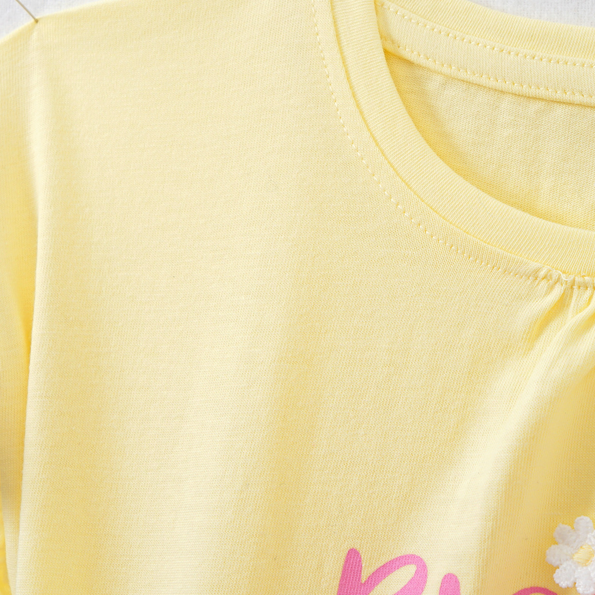 Topolino Mädchen T-Shirt mit Blumen-Applikationen hellgelb