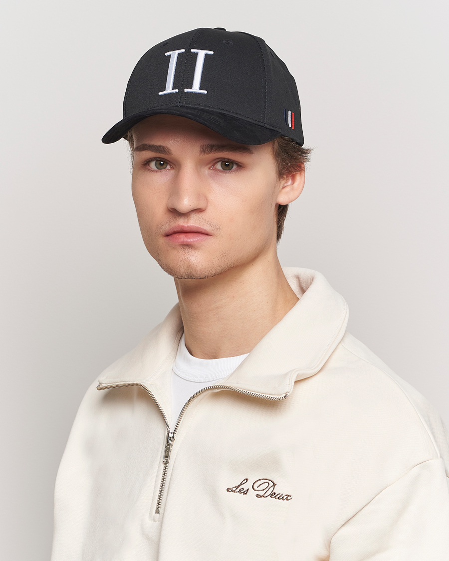 Les Deux Baseball Cap Suede II Black/White